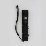Pivoi 10W LED Tactical Rechargeable Flashlight with Clip, IP44 Water Resistant, Zoom focus, Metal body, 800 Lumens – Uses 1x 18650 Battery – BT-FL8004A-10W