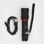 Pivoi 10W LED Tactical Rechargeable Flashlight with Clip, IP44 Water Resistant, Zoom focus, Metal body, 1000 Lumens – Uses 1x 18650 or 3 x AAA Battery – BT-FL8002A-10W